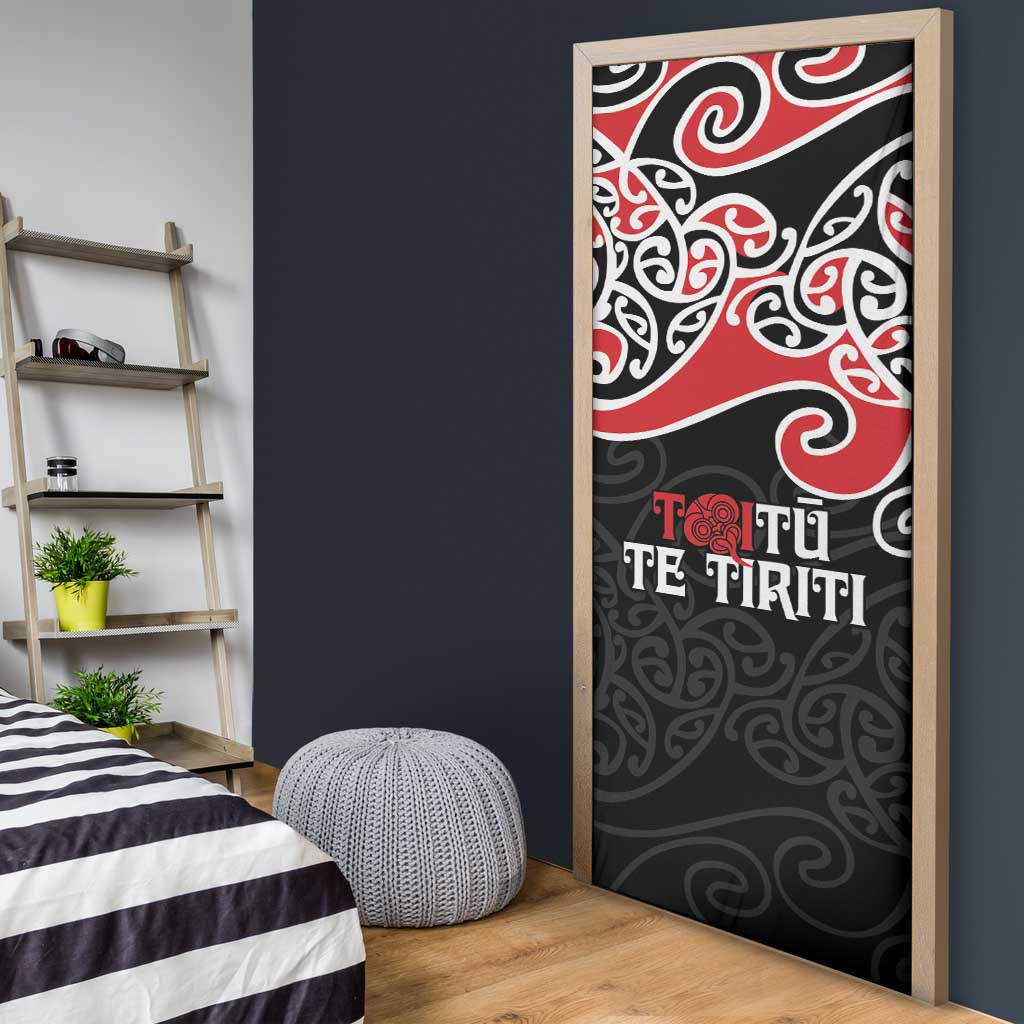 Aotearoa Toitu Te Tiriti Door Cover New Zealand Stand Together Stand Stronger LT9 - Polynesian Pride
