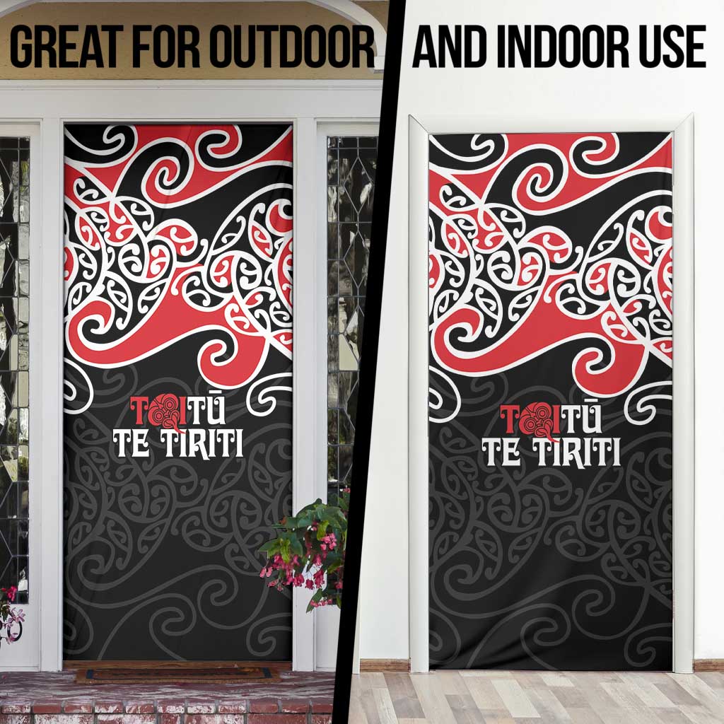 Aotearoa Toitu Te Tiriti Door Cover New Zealand Stand Together Stand Stronger LT9 - Polynesian Pride