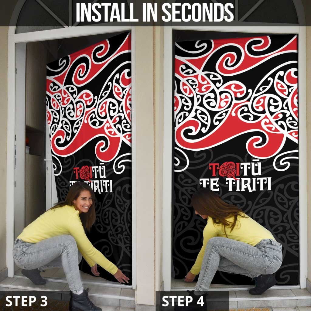 Aotearoa Toitu Te Tiriti Door Cover New Zealand Stand Together Stand Stronger LT9 - Polynesian Pride