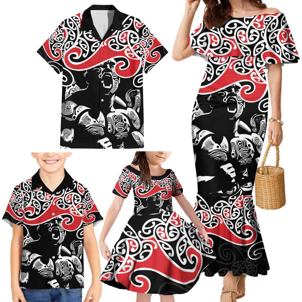 Aotearoa Toitu Te Tiriti Family Matching Mermaid Dress and Hawaiian Shirt New Zealand Stand Together Stand Stronger LT9 - Polynesian Pride