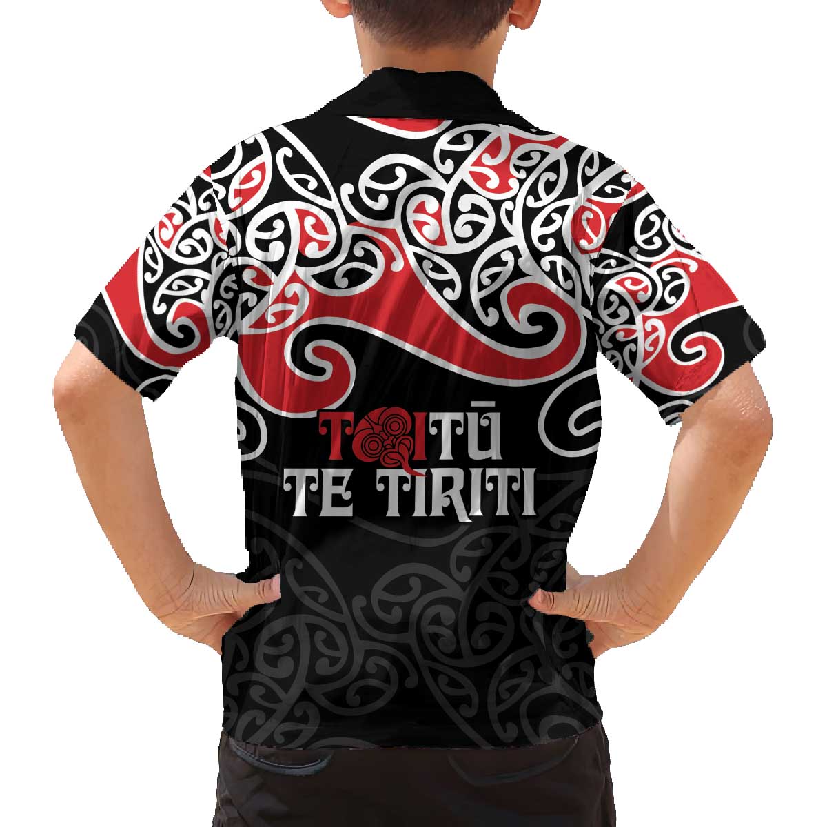 Aotearoa Toitu Te Tiriti Family Matching Off The Shoulder Long Sleeve Dress and Hawaiian Shirt New Zealand Stand Together Stand Stronger LT9 - Polynesian Pride