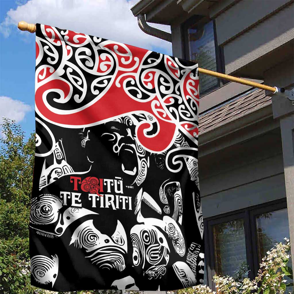 Aotearoa Toitu Te Tiriti Garden Flag New Zealand Stand Together Stand Stronger LT9 - Polynesian Pride