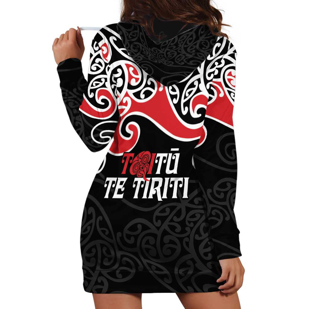 Aotearoa Toitu Te Tiriti Hoodie Dress New Zealand Stand Together Stand Stronger LT9 - Polynesian Pride