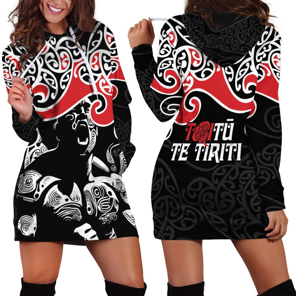 Aotearoa Toitu Te Tiriti Hoodie Dress New Zealand Stand Together Stand Stronger LT9 - Polynesian Pride