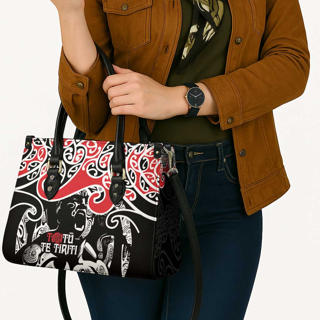Aotearoa Toitu Te Tiriti Leather Bag New Zealand Stand Together Stand Stronger LT9 - Polynesian Pride