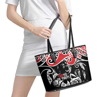 Aotearoa Toitu Te Tiriti Leather Tote Bag New Zealand Stand Together Stand Stronger LT9 - Polynesian Pride