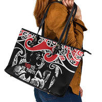 Aotearoa Toitu Te Tiriti Leather Tote Bag New Zealand Stand Together Stand Stronger LT9 - Polynesian Pride