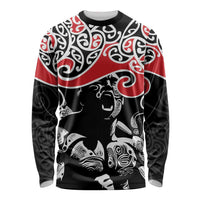 Aotearoa Toitu Te Tiriti Long Sleeve Shirt New Zealand Stand Together Stand Stronger LT9 Unisex Black - Polynesian Pride