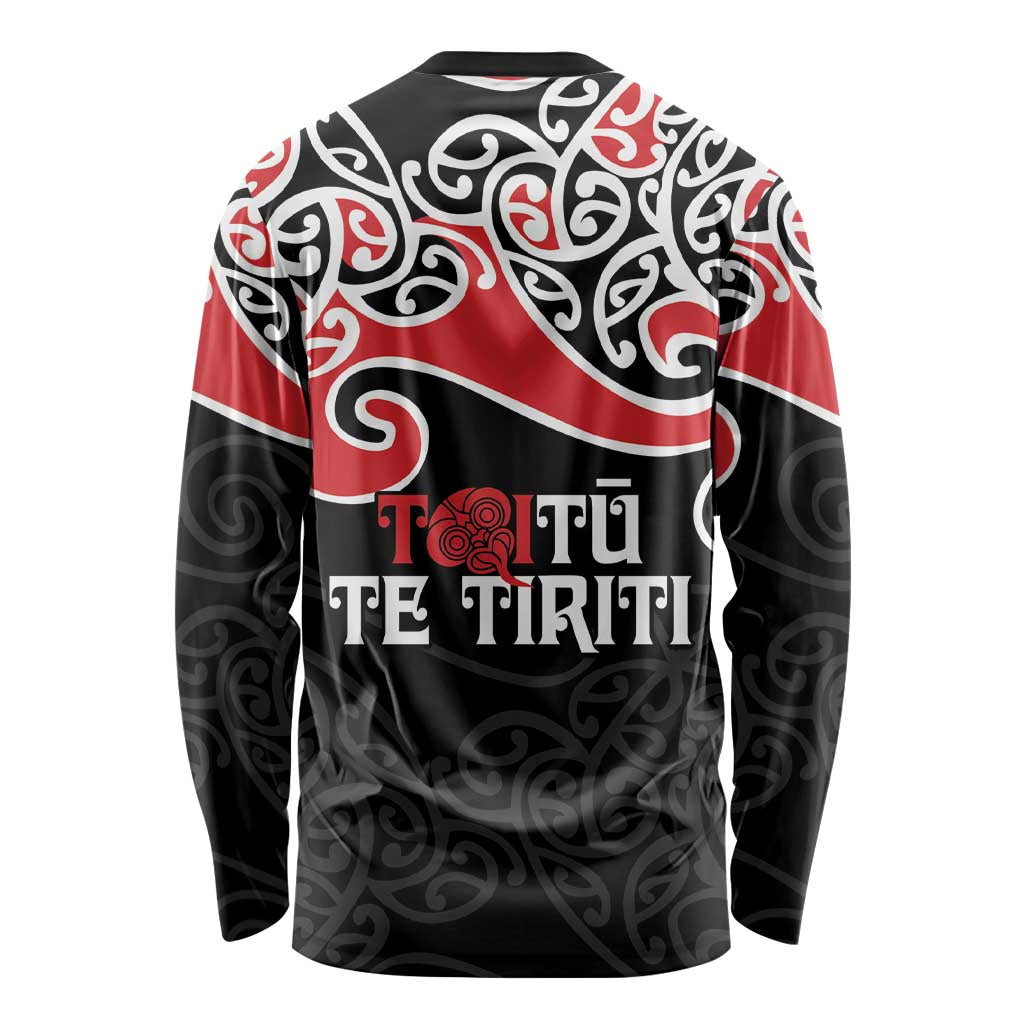 Aotearoa Toitu Te Tiriti Long Sleeve Shirt New Zealand Stand Together Stand Stronger LT9 - Polynesian Pride