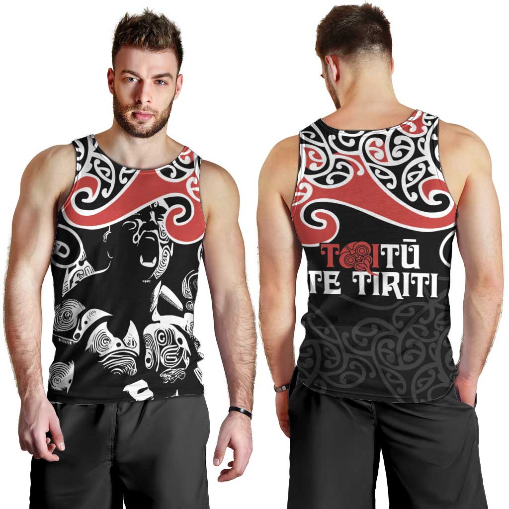 Aotearoa Toitu Te Tiriti Men Tank Top New Zealand Stand Together Stand Stronger LT9 - Polynesian Pride
