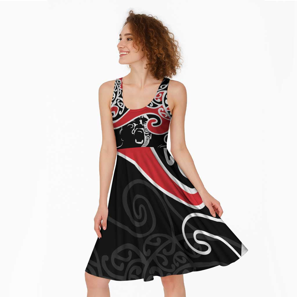 Aotearoa Toitu Te Tiriti Midi Dress New Zealand Stand Together Stand Stronger LT9 - Polynesian Pride