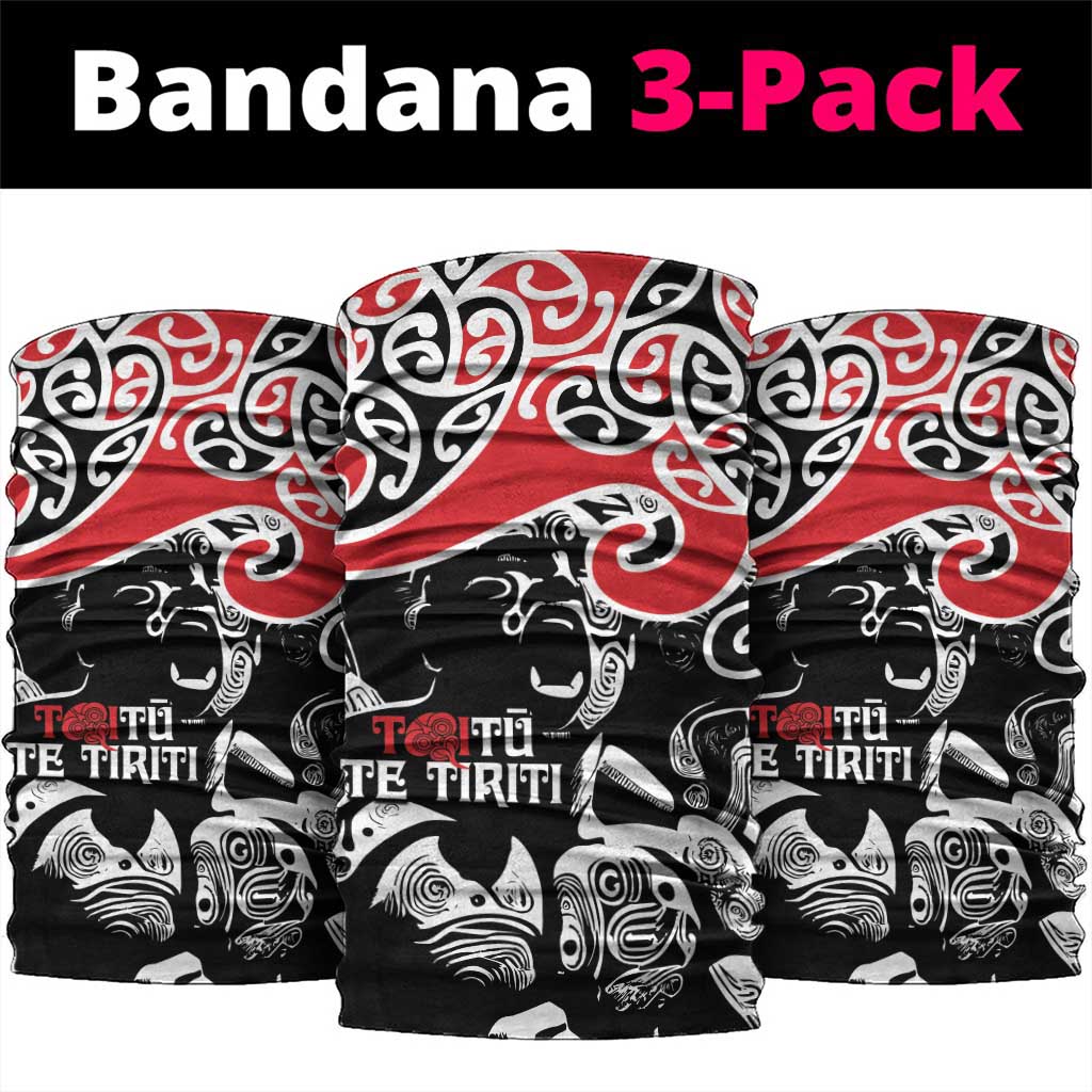 Aotearoa Toitu Te Tiriti Neck Gaiter New Zealand Stand Together Stand Stronger LT9 package One Size: 25*50cm Black - Polynesian Pride