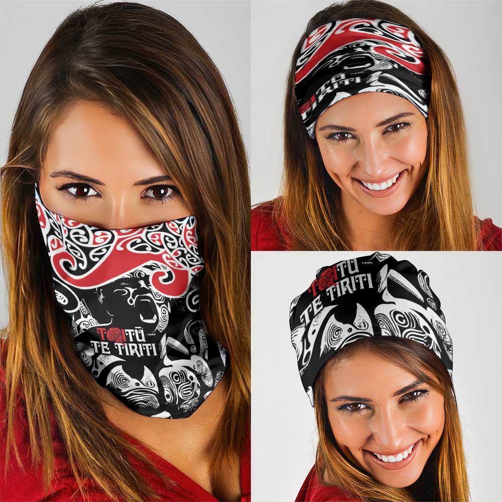 Aotearoa Toitu Te Tiriti Neck Gaiter New Zealand Stand Together Stand Stronger LT9 - Polynesian Pride