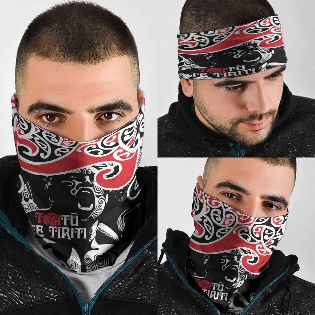 Aotearoa Toitu Te Tiriti Neck Gaiter New Zealand Stand Together Stand Stronger LT9 - Polynesian Pride