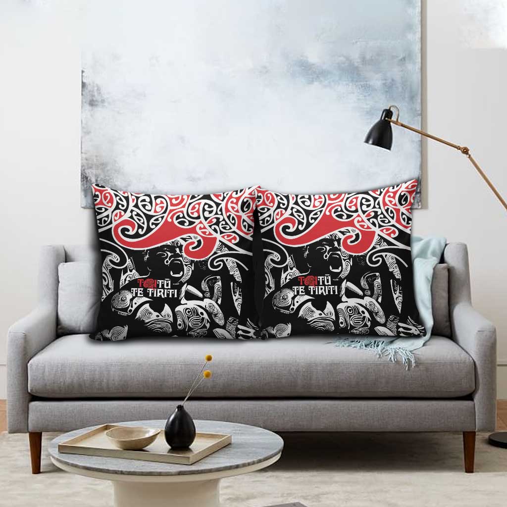 Aotearoa Toitu Te Tiriti Pillow Cover New Zealand Stand Together Stand Stronger LT9 - Polynesian Pride