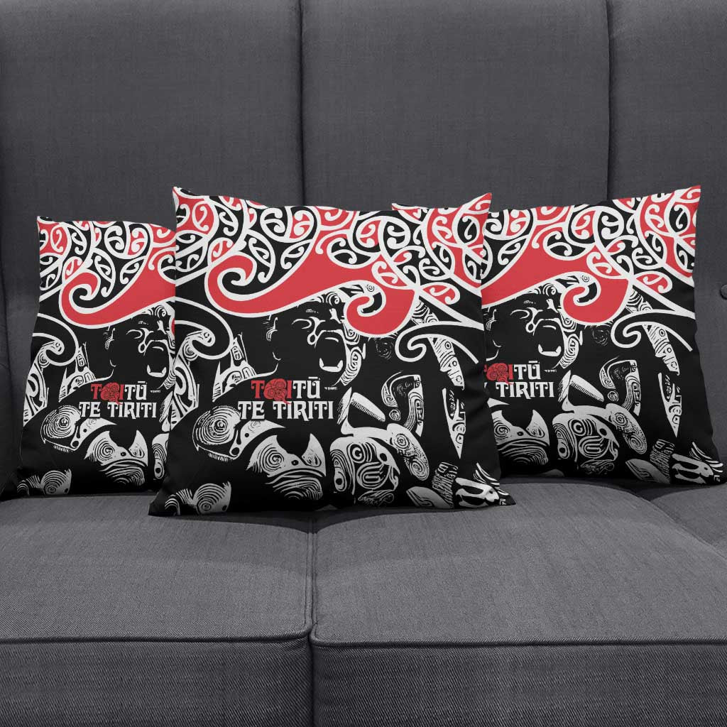 Aotearoa Toitu Te Tiriti Pillow Cover New Zealand Stand Together Stand Stronger LT9 - Polynesian Pride