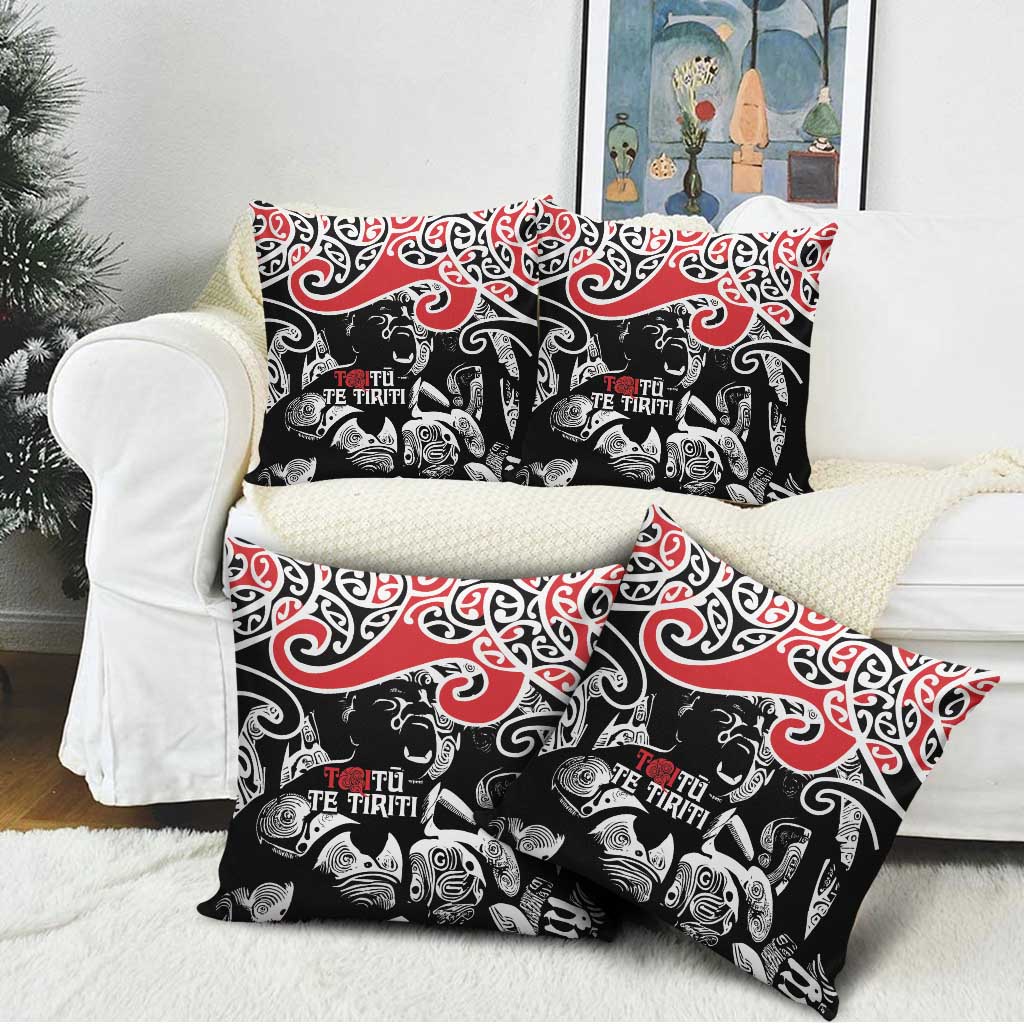 Aotearoa Toitu Te Tiriti Pillow Cover New Zealand Stand Together Stand Stronger LT9 - Polynesian Pride