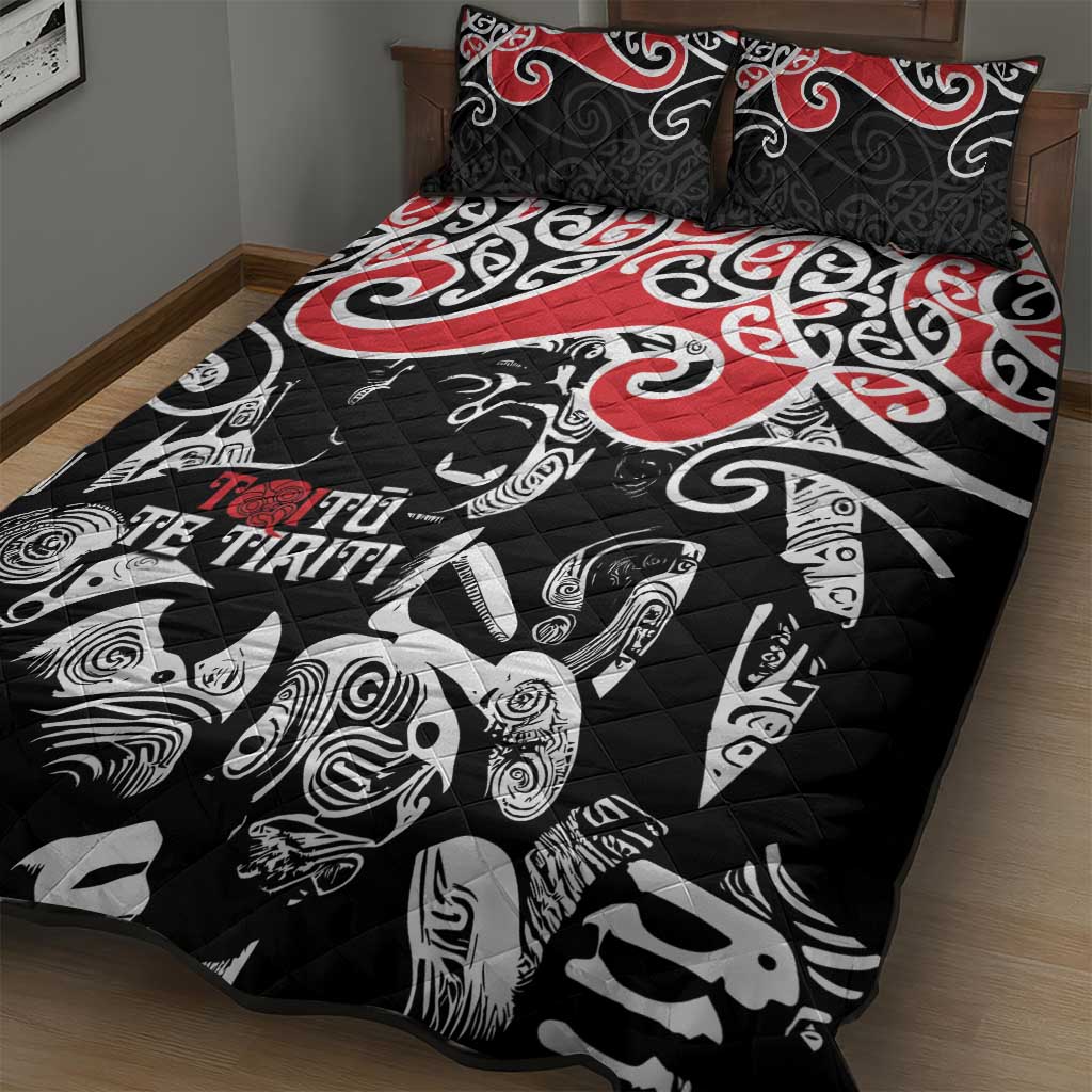 Aotearoa Toitu Te Tiriti Quilt Bed Set New Zealand Stand Together Stand Stronger LT9 - Polynesian Pride