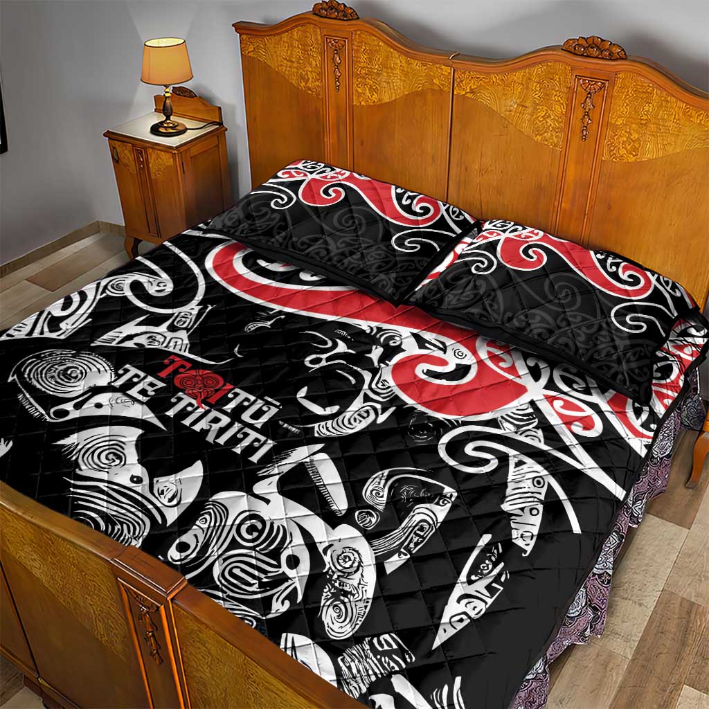 Aotearoa Toitu Te Tiriti Quilt Bed Set New Zealand Stand Together Stand Stronger LT9 - Polynesian Pride
