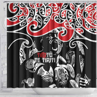 Aotearoa Toitu Te Tiriti Shower Curtain New Zealand Stand Together Stand Stronger LT9 - Polynesian Pride