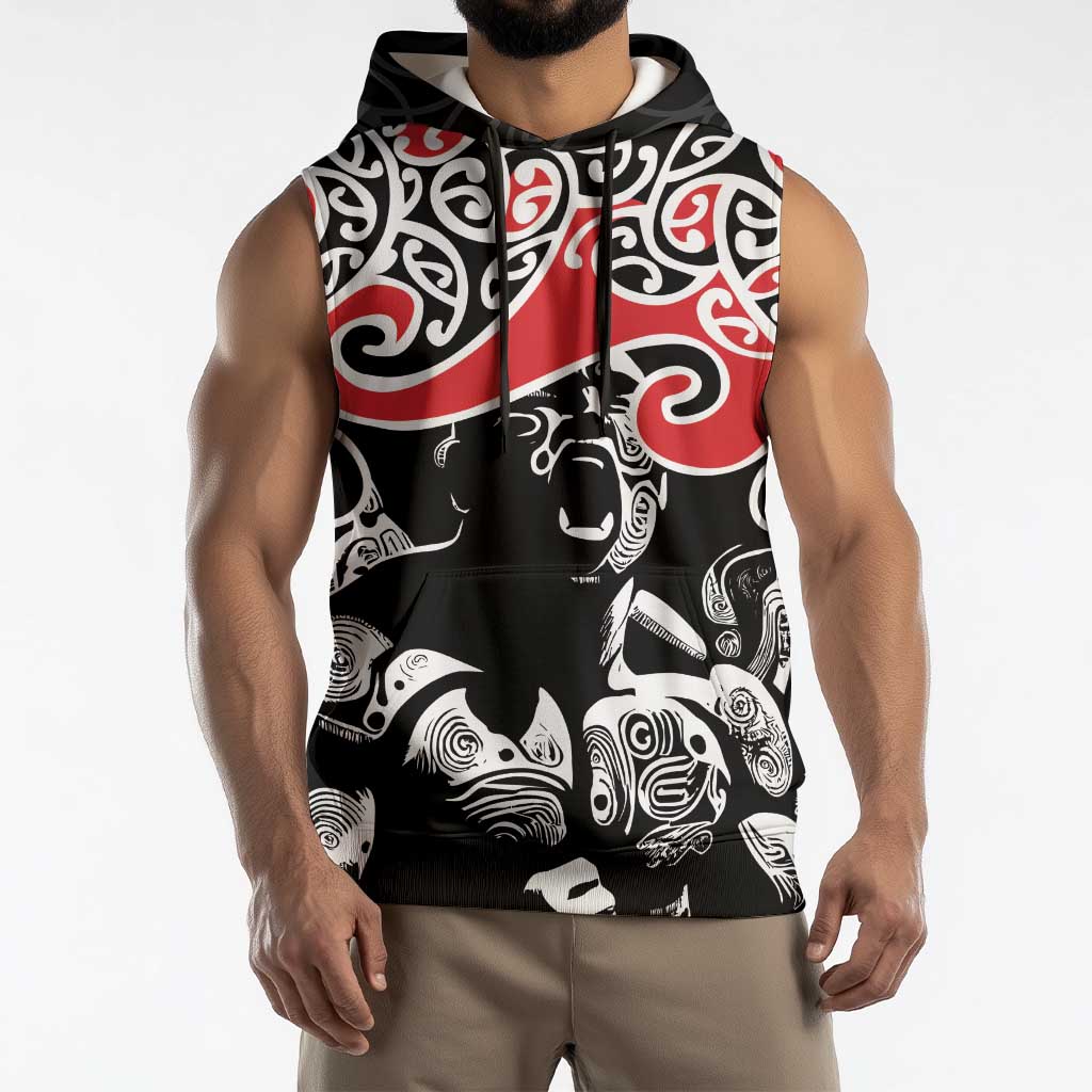 Aotearoa Toitu Te Tiriti Sleeveless Hoodie New Zealand Stand Together Stand Stronger LT9 - Polynesian Pride