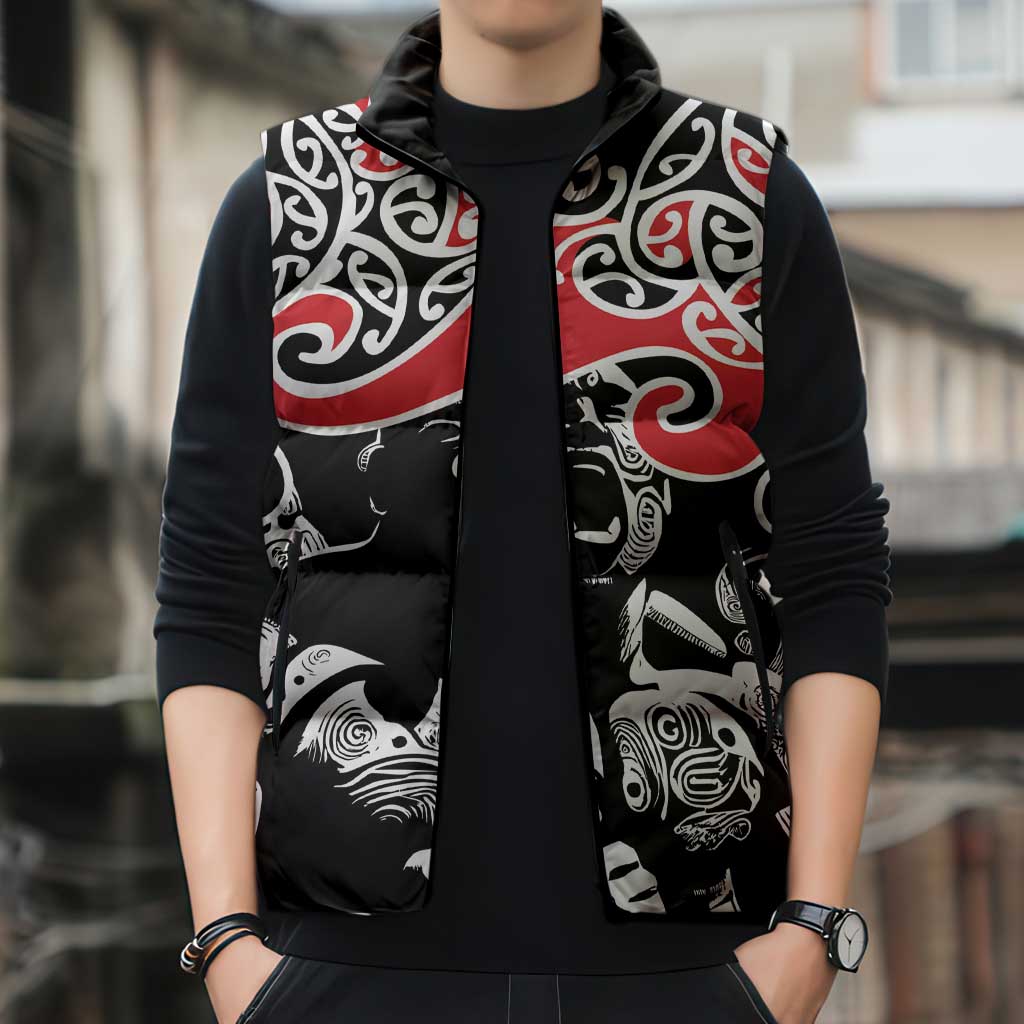 Aotearoa Toitu Te Tiriti Sleeveless Puffer Jacket New Zealand Stand Together Stand Stronger LT9 - Polynesian Pride