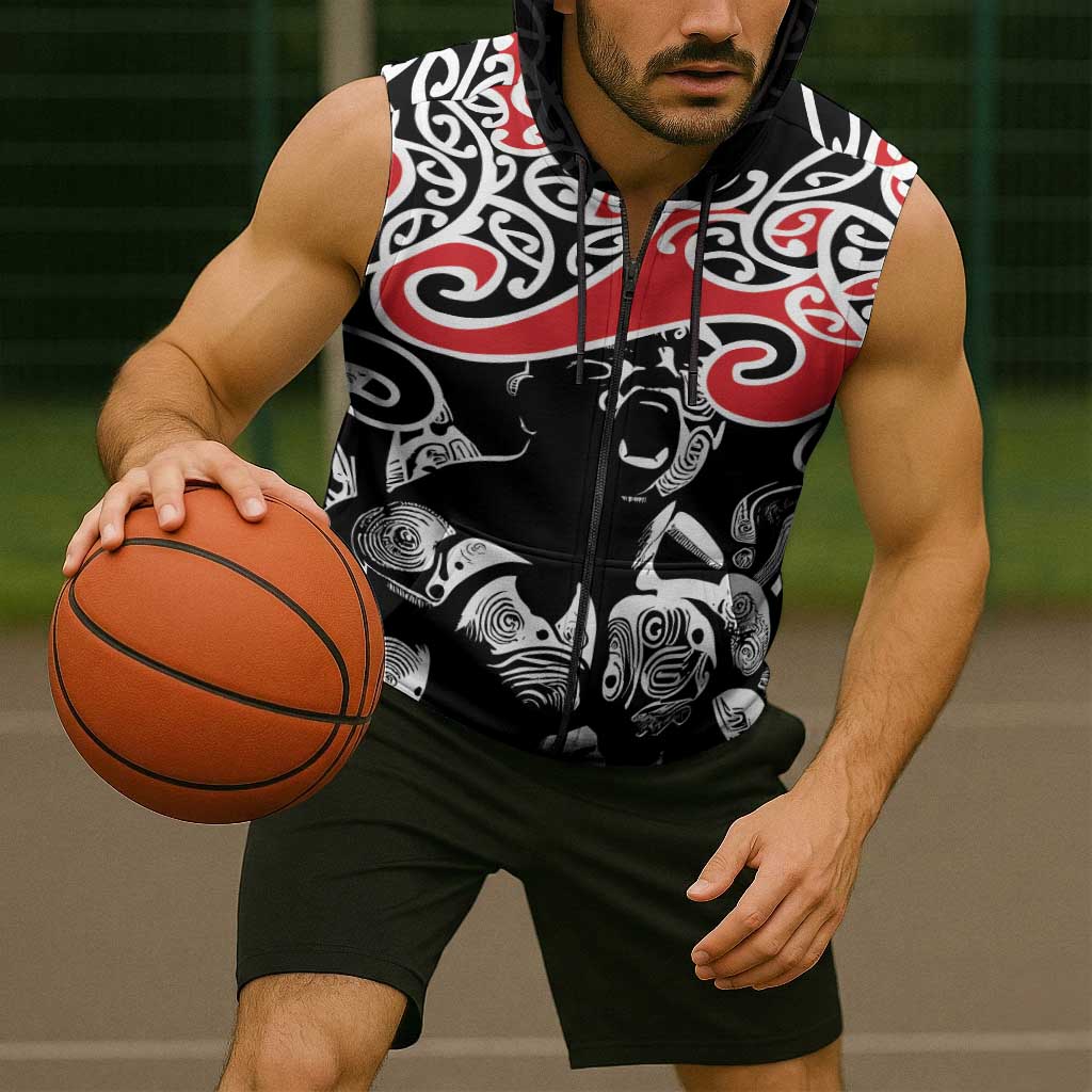 Aotearoa Toitu Te Tiriti Sleeveless Zip Hoodie New Zealand Stand Together Stand Stronger LT9 - Polynesian Pride