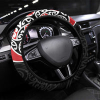 Aotearoa Toitu Te Tiriti Steering Wheel Cover New Zealand Stand Together Stand Stronger LT9 Universal Fit Black - Polynesian Pride