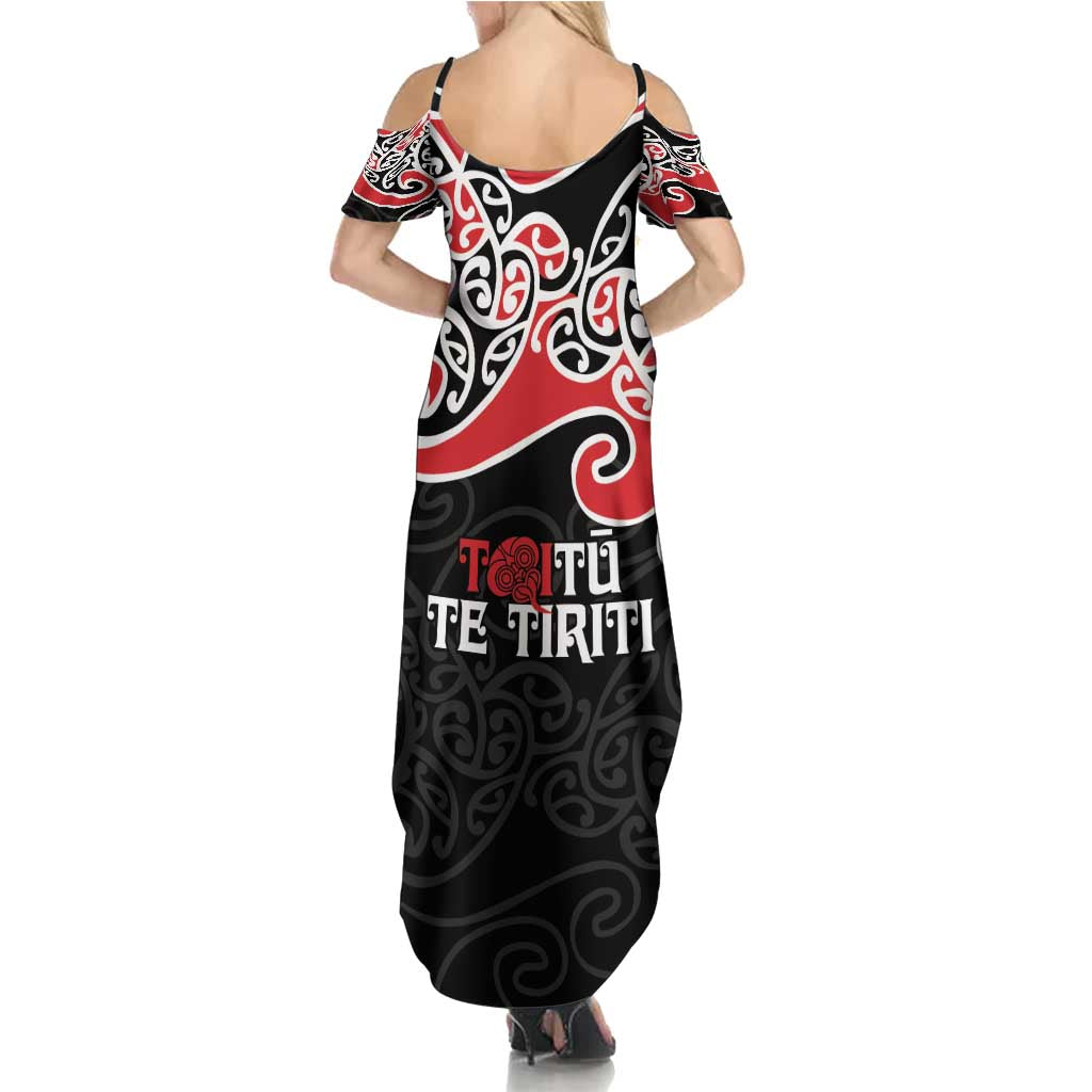 Aotearoa Toitu Te Tiriti Summer Maxi Dress New Zealand Stand Together Stand Stronger LT9 - Polynesian Pride