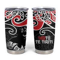 Aotearoa Toitu Te Tiriti Tumbler Cup New Zealand Stand Together Stand Stronger LT9 Black - Polynesian Pride