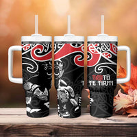 Aotearoa Toitu Te Tiriti Tumbler With Handle New Zealand Stand Together Stand Stronger LT9 - Polynesian Pride