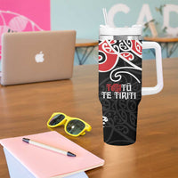 Aotearoa Toitu Te Tiriti Tumbler With Handle New Zealand Stand Together Stand Stronger LT9 - Polynesian Pride