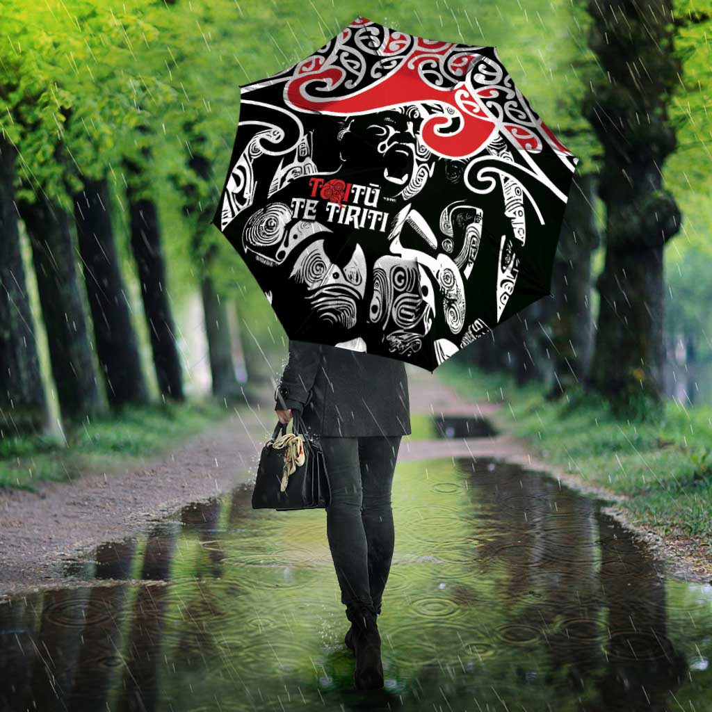 Aotearoa Toitu Te Tiriti Umbrella New Zealand Stand Together Stand Stronger LT9 - Polynesian Pride