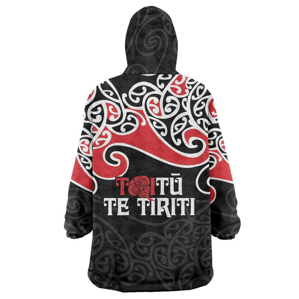 Aotearoa Toitu Te Tiriti Wearable Blanket Hoodie New Zealand Stand Together Stand Stronger LT9 - Polynesian Pride