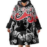 Aotearoa Toitu Te Tiriti Wearable Blanket Hoodie New Zealand Stand Together Stand Stronger LT9 - Polynesian Pride