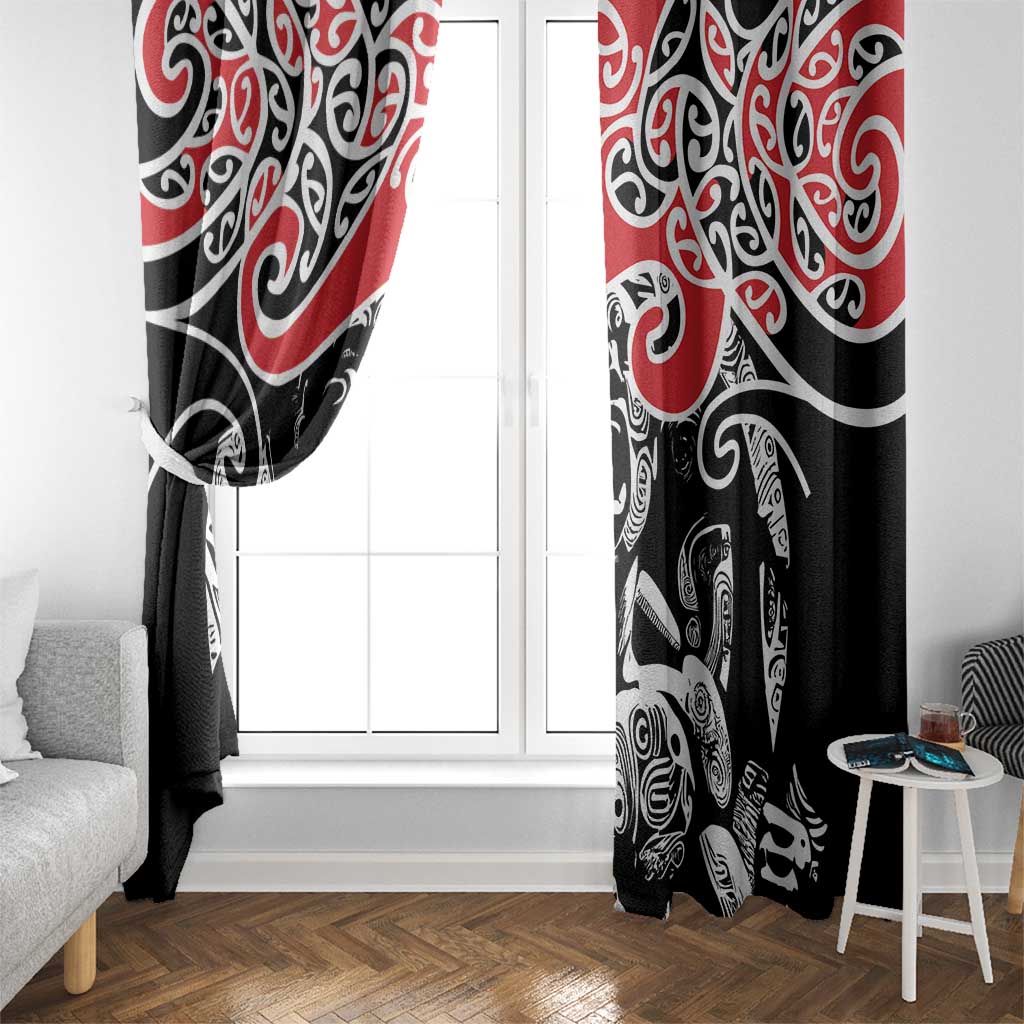 Aotearoa Toitu Te Tiriti Window Curtain New Zealand Stand Together Stand Stronger LT9 - Polynesian Pride