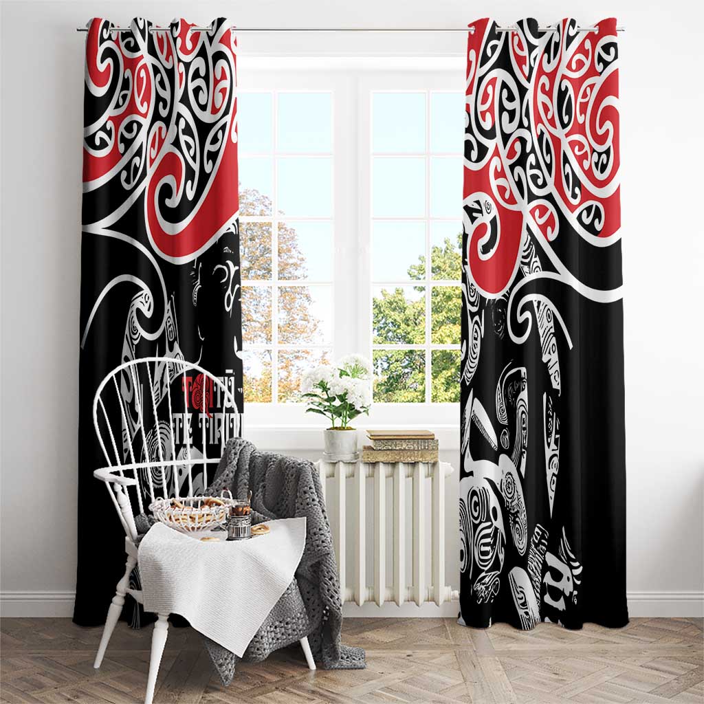 Aotearoa Toitu Te Tiriti Window Curtain New Zealand Stand Together Stand Stronger LT9 - Polynesian Pride