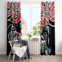 Aotearoa Toitu Te Tiriti Window Curtain New Zealand Stand Together Stand Stronger LT9 - Polynesian Pride