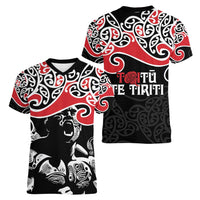 Aotearoa Toitu Te Tiriti Women V-Neck T-Shirt New Zealand Stand Together Stand Stronger LT9 - Polynesian Pride