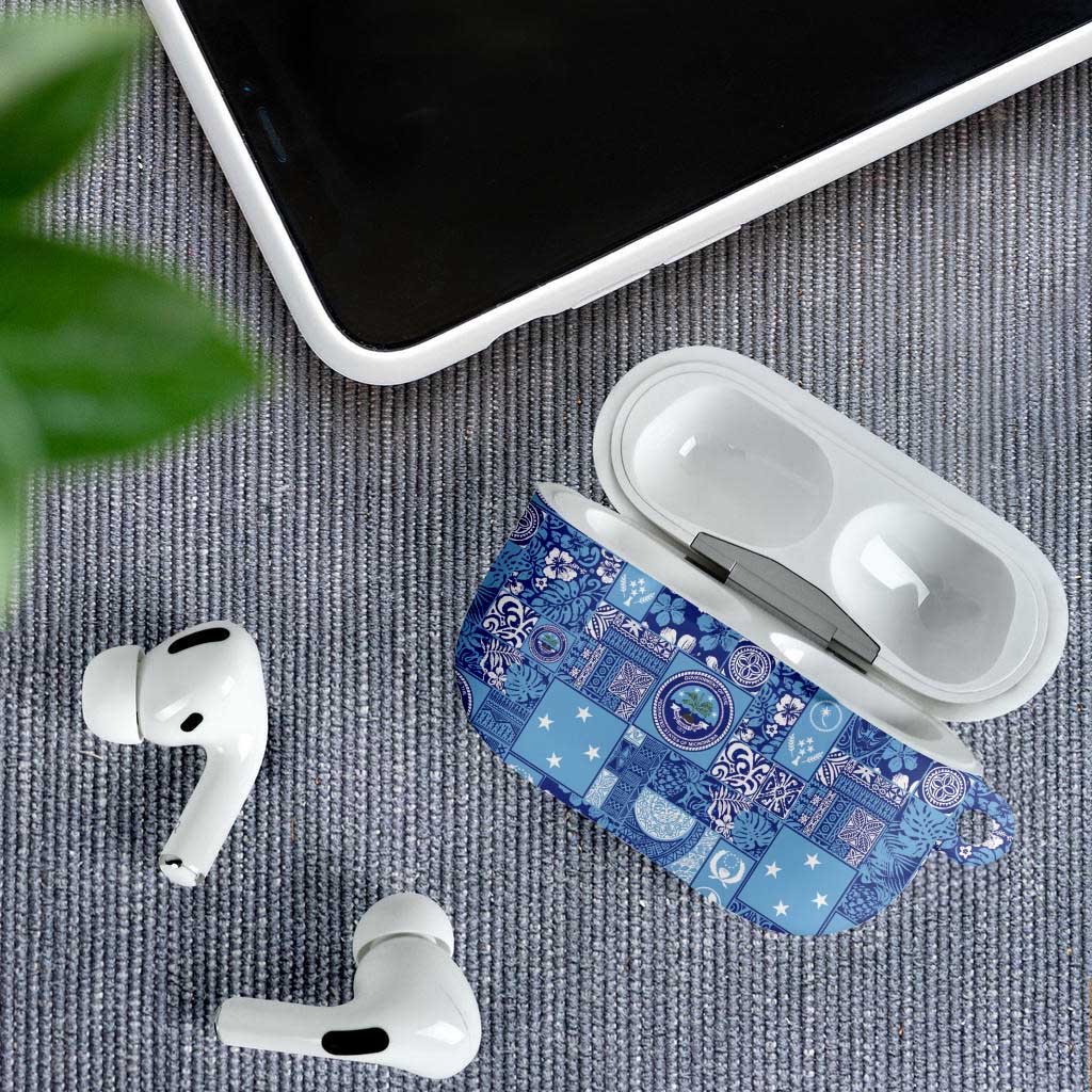 Federated States of Micronesia Merry Christmas AirPods Case Pacific Patchwork Xmas Vibes - Polynesian Pride