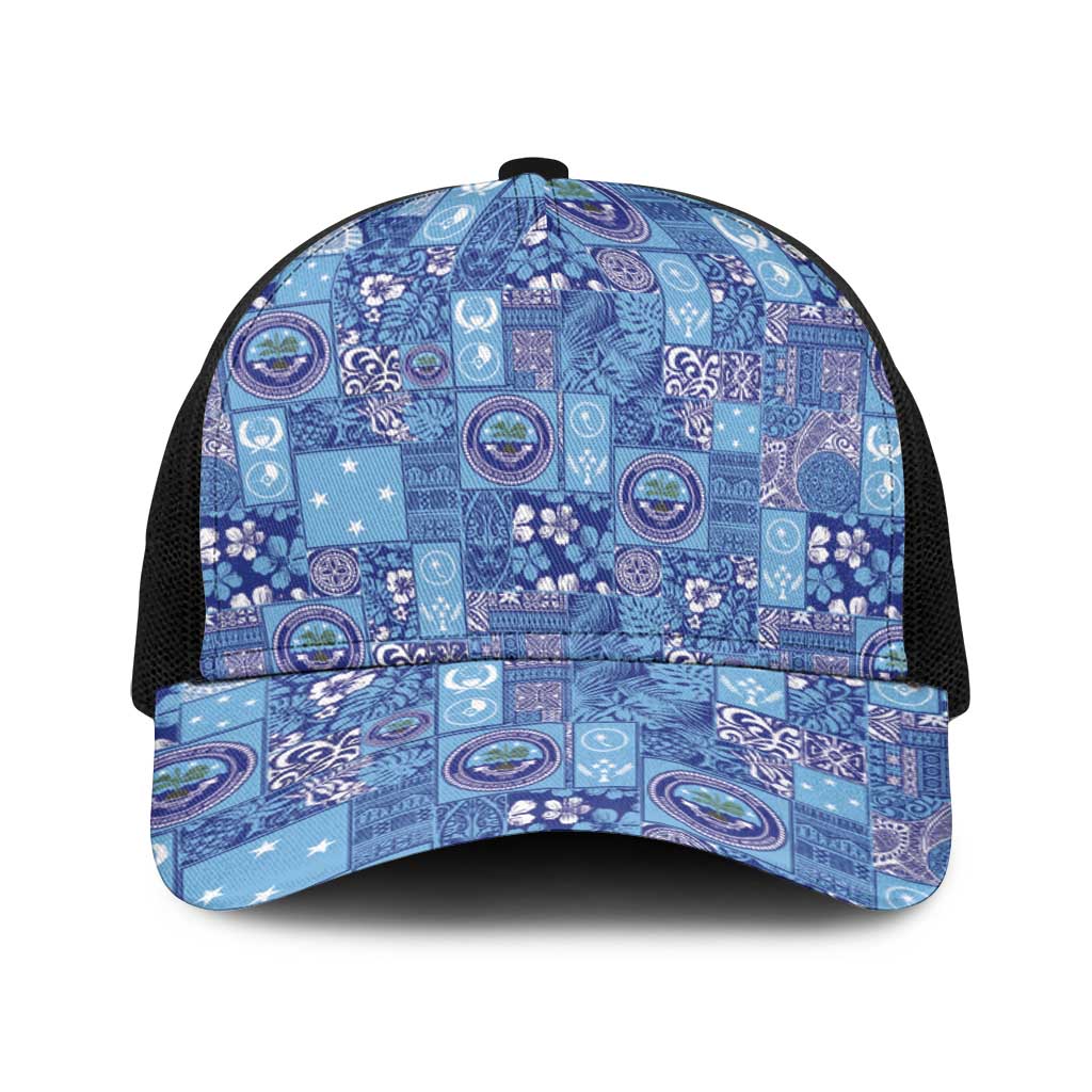 Federated States of Micronesia Merry Christmas Baseball Net Cap Pacific Patchwork Xmas Vibes - Polynesian Pride