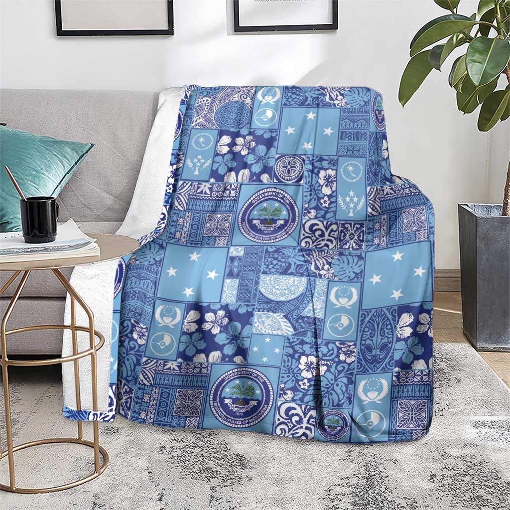 Federated States of Micronesia Merry Christmas Blanket Pacific Patchwork Xmas Vibes - Polynesian Pride