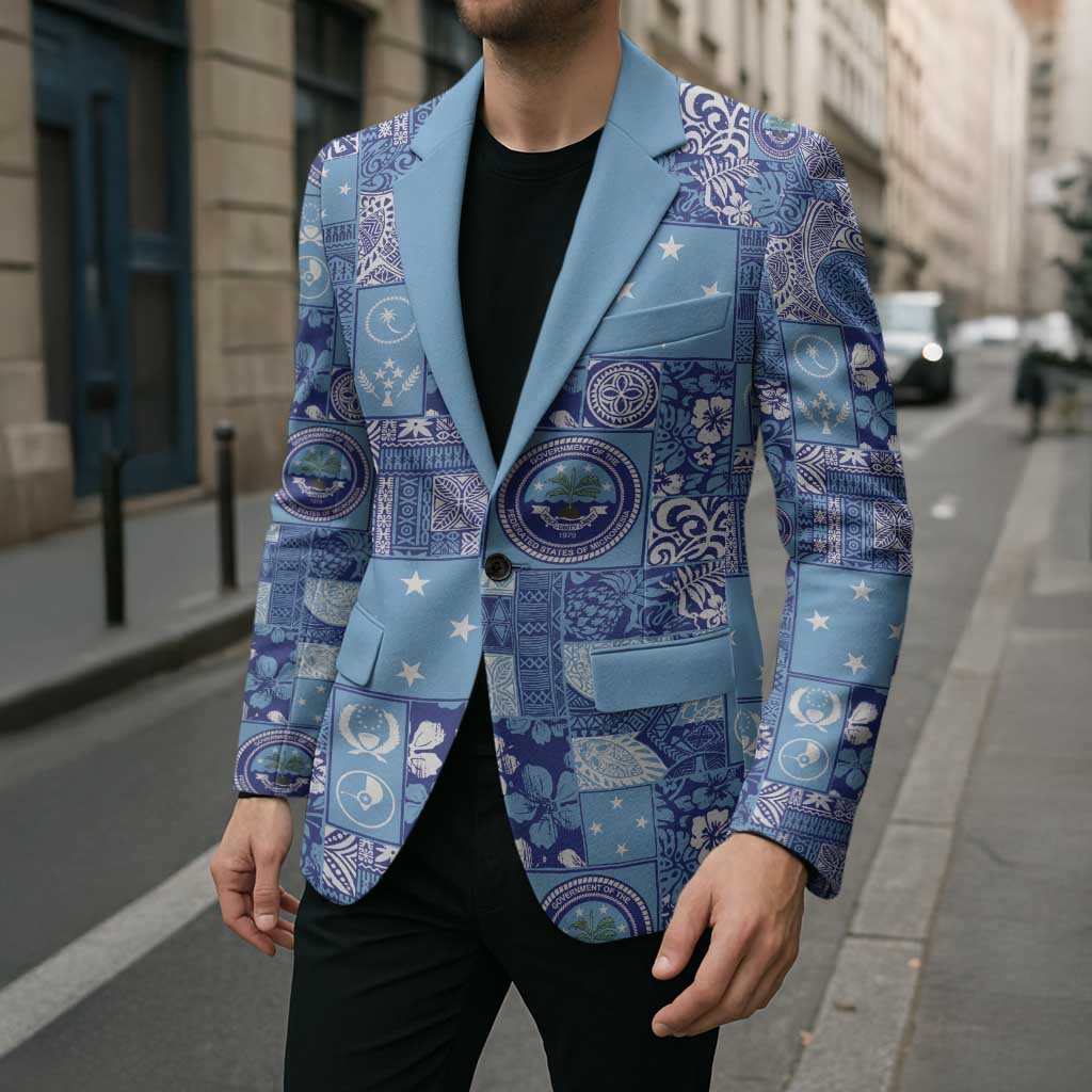 Federated States of Micronesia Merry Christmas Blazer Pacific Patchwork Xmas Vibes - Polynesian Pride