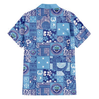 Federated States of Micronesia Merry Christmas Family Matching Off Shoulder Maxi Dress and Hawaiian Shirt Pacific Patchwork Xmas Vibes LT9 - Polynesian Pride
