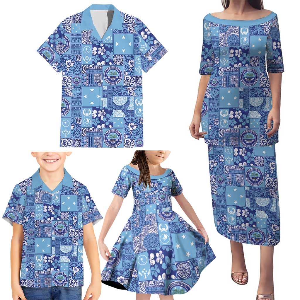 Federated States of Micronesia Merry Christmas Family Matching Puletasi and Hawaiian Shirt Pacific Patchwork Xmas Vibes LT9 - Polynesian Pride