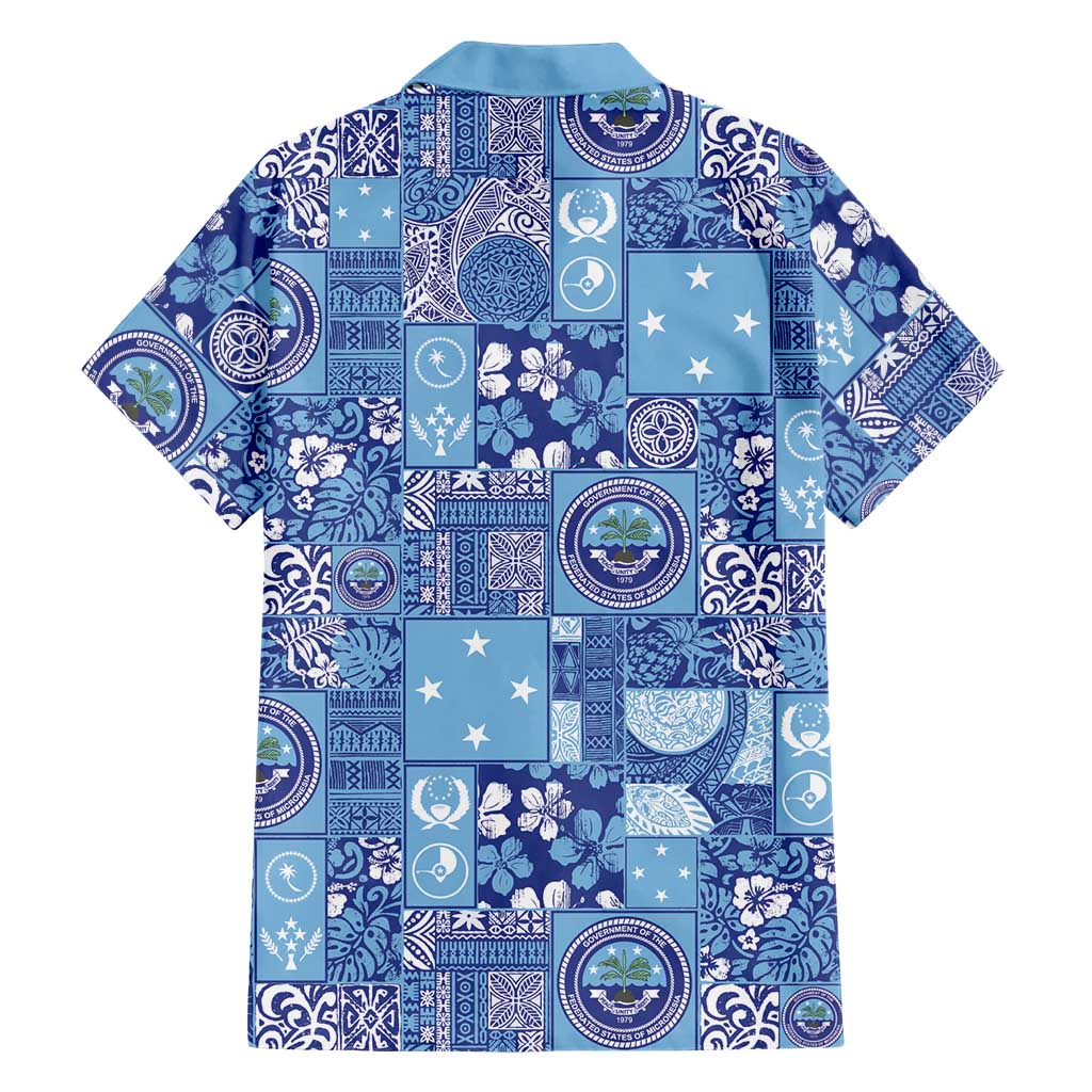 Federated States of Micronesia Merry Christmas Family Matching Short Sleeve Bodycon Dress and Hawaiian Shirt Pacific Patchwork Xmas Vibes LT9 - Polynesian Pride