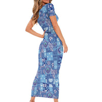 Federated States of Micronesia Merry Christmas Family Matching Short Sleeve Bodycon Dress and Hawaiian Shirt Pacific Patchwork Xmas Vibes LT9 - Polynesian Pride
