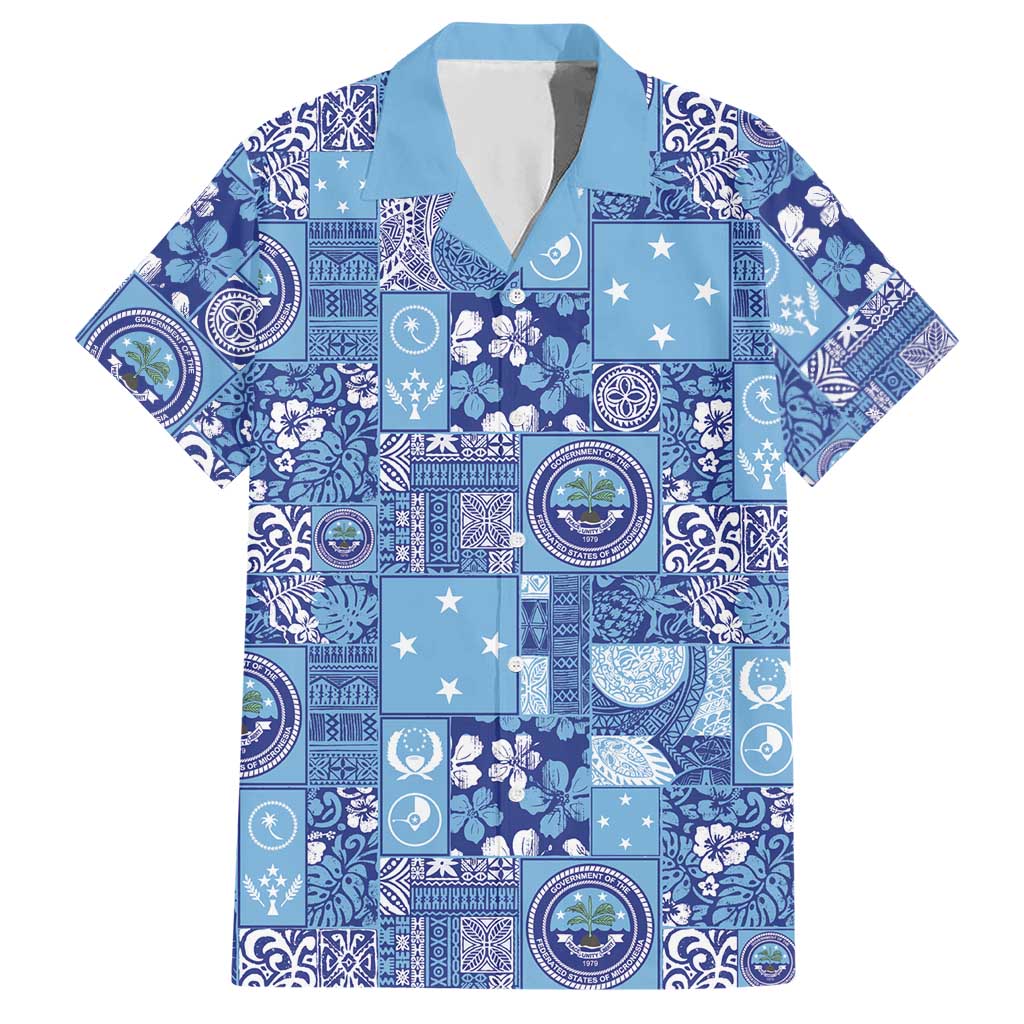Federated States of Micronesia Merry Christmas Hawaiian Shirt Pacific Patchwork Xmas Vibes - Polynesian Pride