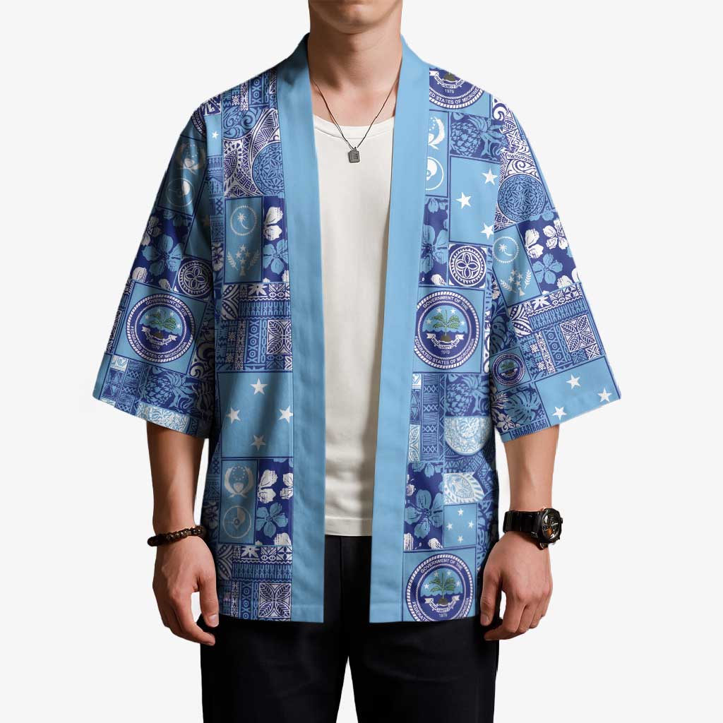 Federated States of Micronesia Merry Christmas Kimono Pacific Patchwork Xmas Vibes LT9 - Polynesian Pride