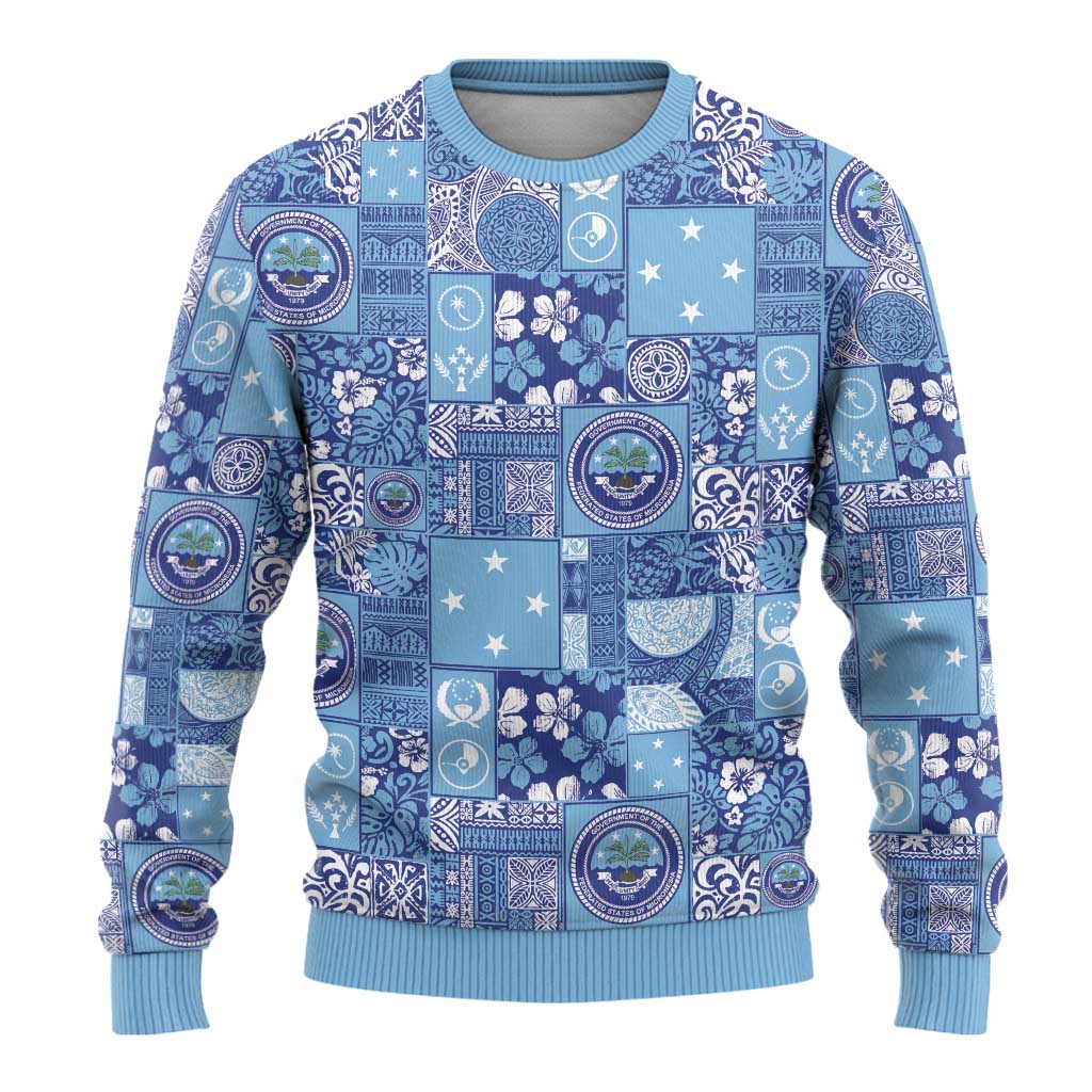 Federated States of Micronesia Merry Christmas Ugly Christmas Sweater Pacific Patchwork Xmas Vibes - Polynesian Pride